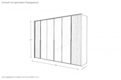Arola von Schöner Wohnen - 6-türiger Schrank mit Furnier-Akzenten
