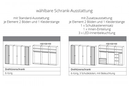 Arola von Schöner Wohnen - 6-türiger Schrank mit Furnier-Akzenten