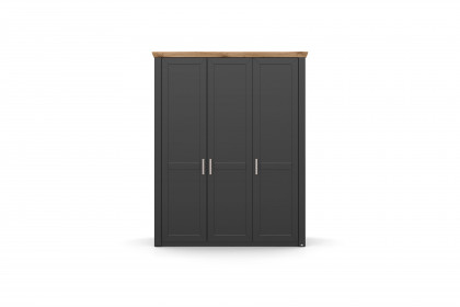 York von set one by Musterring - 3-türiger Landhaus-Schrank grau anthrazit