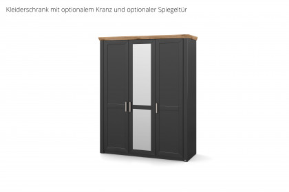 York von set one by Musterring - 3-türiger Landhaus-Schrank grau anthrazit