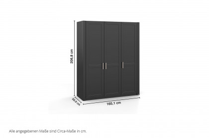 York von set one by Musterring - 3-türiger Landhaus-Schrank grau anthrazit