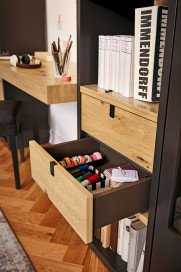 Kara-System von Musterring - Wohnregal mit Schreibtischplatte