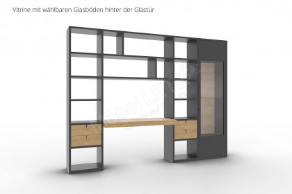 Kara-System von Musterring - Wohnregal mit Schreibtischplatte