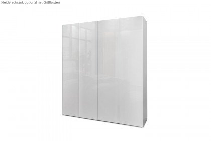 Glassystem von Disselkamp - Drehtürenschrank 4-türig Lack/ Glas weiß