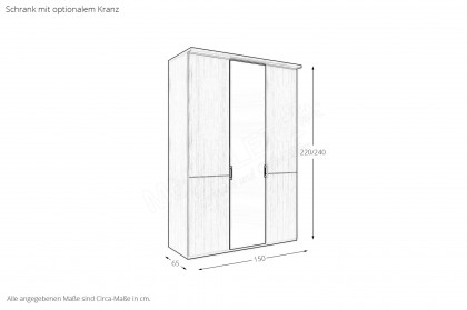 Graz von Wiemann - Schrank Erle teilmassiv mit Spiegel