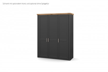 York von set one by Musterring - Schrank im Landhaus-Stil grau mit Spiegel