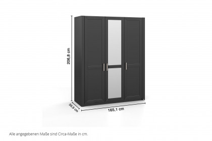 York von set one by Musterring - Schrank im Landhaus-Stil grau mit Spiegel