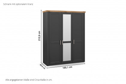 York von set one by Musterring - Schrank im Landhaus-Stil grau mit Spiegel
