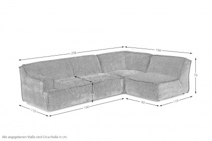 Platani von Easy Sofa - Polstersofa rechts taupe