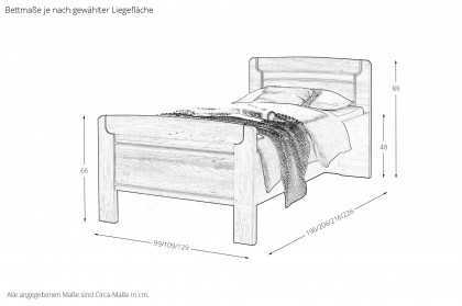 Graz von Wiemann - Einzelbett Erle teilmassiv 90x200 cm