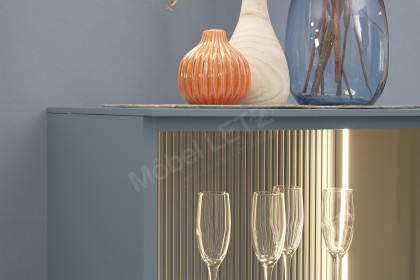 Amaya von SCHÖNER WOHNEN - Highboard in Glattlack taubenblau