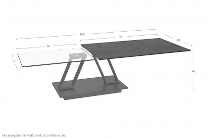 Barcelona-living von Akante - Couchtisch Temperglas klar/ Edelstahl schwarz