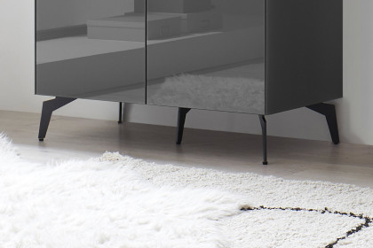 Colors von Mäusbacher - Highboard Glas anthrazit mit Metallfüßen