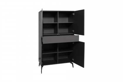 Colors von Mäusbacher - Highboard Glas anthrazit mit Metallfüßen