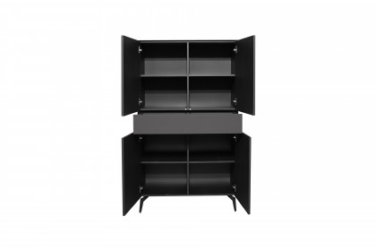 Colors von Mäusbacher - Highboard Glas anthrazit mit Metallfüßen