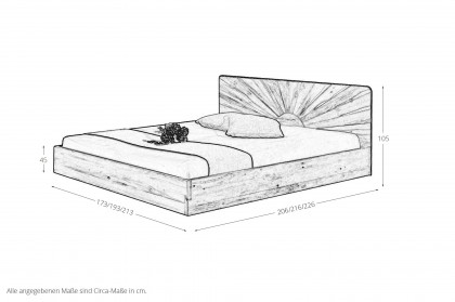 Soleil-sleeping von Sprenger Möbel - Bett mit Sonnenmotiv-Kopfteil