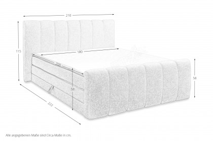 Chuck von ED-Lifestyle - Boxspringbett 180 ivory