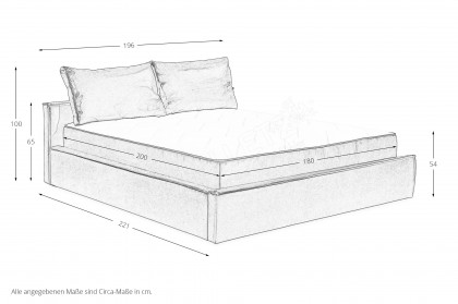 Sintra von ED-Lifestyle - Polsterbett 180 anthrazit