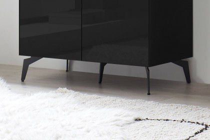 Colors von Mäusbacher - Highboard Glas schwarz mit Metallfüßen