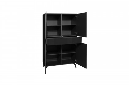 Colors von Mäusbacher - Highboard Glas schwarz mit Metallfüßen