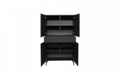 Colors von Mäusbacher - Highboard Glas schwarz mit Metallfüßen