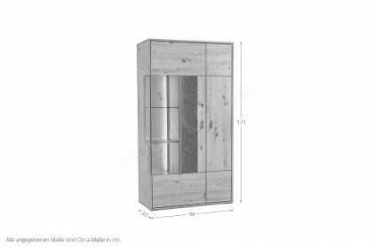 Deltona von set one by Musterring - Vitrine Eiche, zweitürig