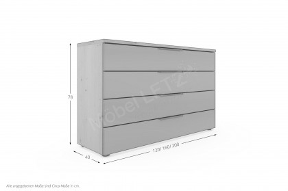 Sinfonie Plus von Staud - Großkommode mit 4 Schubkästen Artisan Eiche/ Moccaglas