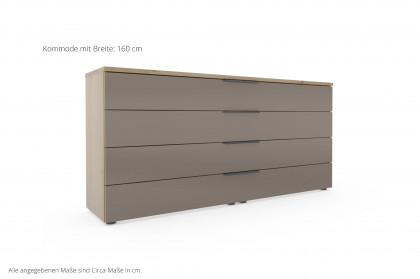 Sinfonie Plus von Staud - Großkommode mit 4 Schubkästen Artisan Eiche/ Moccaglas