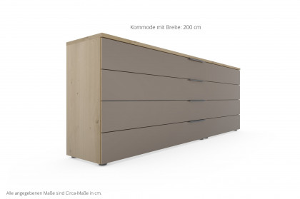 Sinfonie Plus von Staud - Großkommode mit 4 Schubkästen Artisan Eiche/ Moccaglas