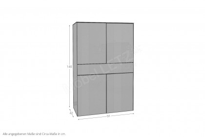 Colors von Mäusbacher - Highboard Glas olivgrün