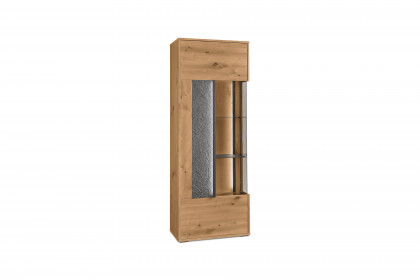 Deltona von set one by Musterring - Vitrine in Eiche mit Zierelement Sandstein