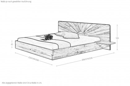 Soleil-sleeping von Sprenger Möbel - Holzbett Sumpfeiche geölt