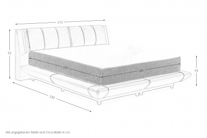 Midnight von ED-Lifestyle - Polsterbett 180 black-anthrazit