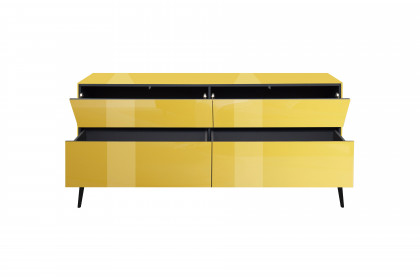 Colors von Mäusbacher - Lowboard 022 Glas gelb mit Metallfüßen