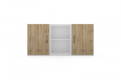 cadre.plus von Röhr-Bush - Kommodenkombi 3-teilig weiß - Eiche Votan