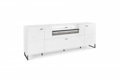 Deltona von set one by Musterring - Lowboard in Weiß mit Glasausschnitt