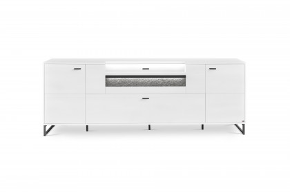 Deltona von set one by Musterring - Lowboard in Weiß mit Glasausschnitt