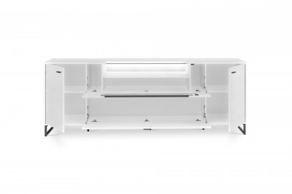 Deltona von set one by Musterring - Lowboard in Weiß mit Glasausschnitt