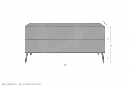 Colors von Mäusbacher - Lowboard 022 Glas olivgrün mit Metallfüßen