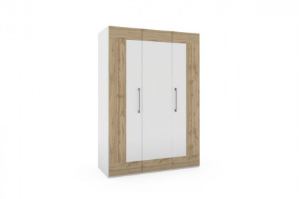 cadre.plus von Röhr-Bush - Kleiderschrank 3-türig weiß - Eiche Votan