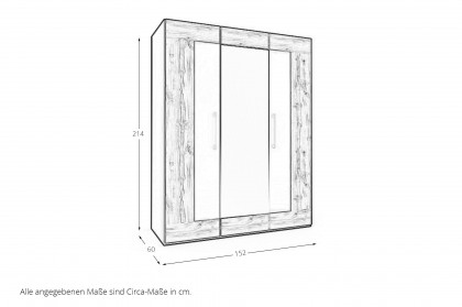 cadre.plus von Röhr-Bush - Kleiderschrank 3-türig weiß - Eiche Votan