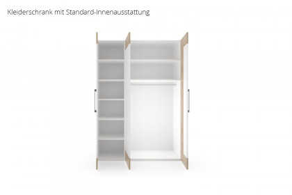 cadre.plus von Röhr-Bush - Kleiderschrank 3-türig weiß - Eiche Votan