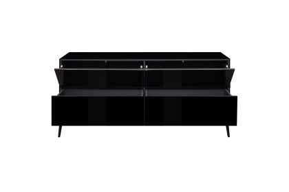 Colors von Mäusbacher - Lowboard 022 Glas schwarz mit Metallfüßen