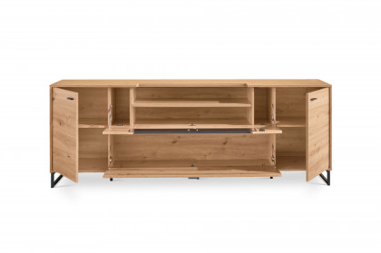 Deltona von set one by Musterring - Lowboard Eiche Artisan mit Glasausschnitt