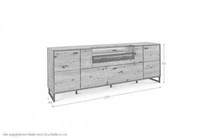 Deltona von set one by Musterring - Lowboard Eiche Artisan mit Glasausschnitt