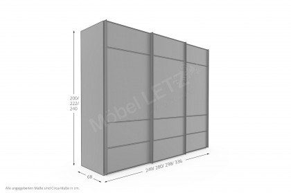 Sinfonie Plus von Staud - Schwebetürenschrank mit 3 Türen vulkangrau