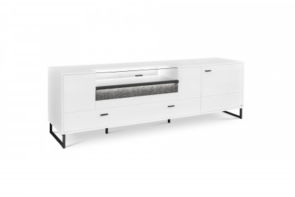 Deltona von set one by Musterring - Lowboard in Weiß mit Zierelement Sandstein