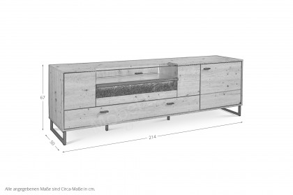Deltona von set one by Musterring - Lowboard in Weiß mit Zierelement Sandstein