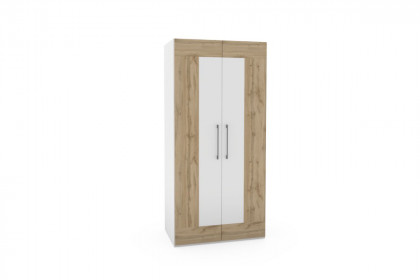 cadre.plus von Röhr-Bush - schmaler Kleiderschrank 2-türig weiß - Eiche