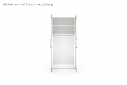 cadre.plus von Röhr-Bush - schmaler Kleiderschrank 2-türig weiß - Eiche